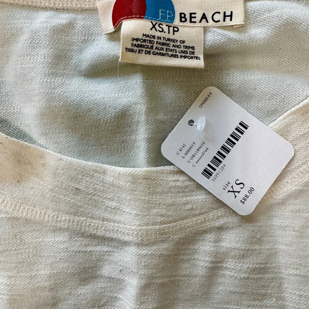 Free People Cream Short-Sleeve Casual Maxi Dress